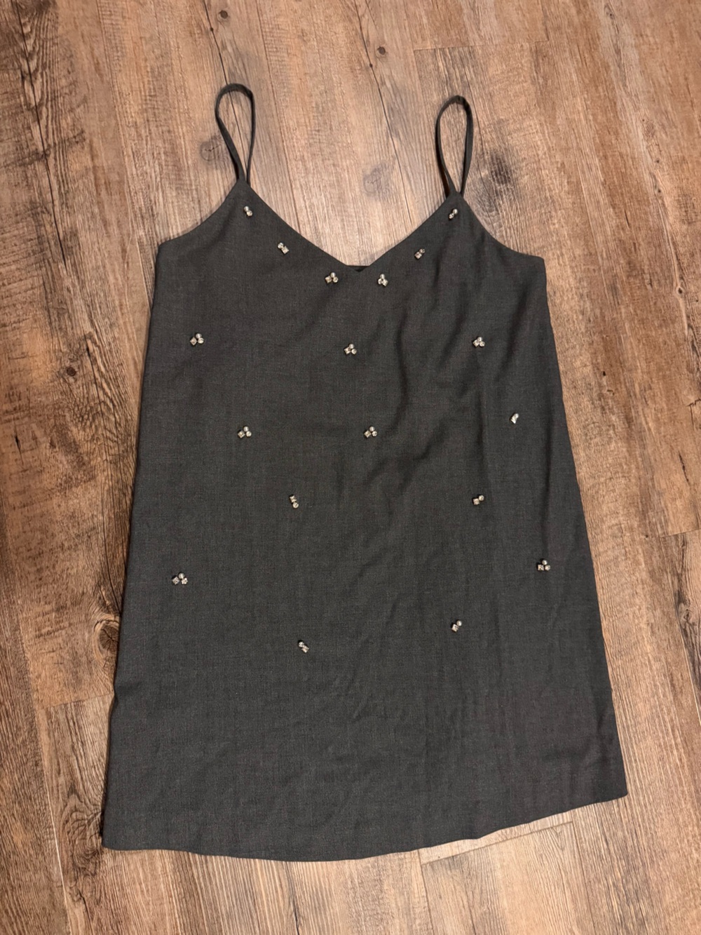 House of Harlow Embellished Charcoal Spaghetti Strap Mini Dress - size medium